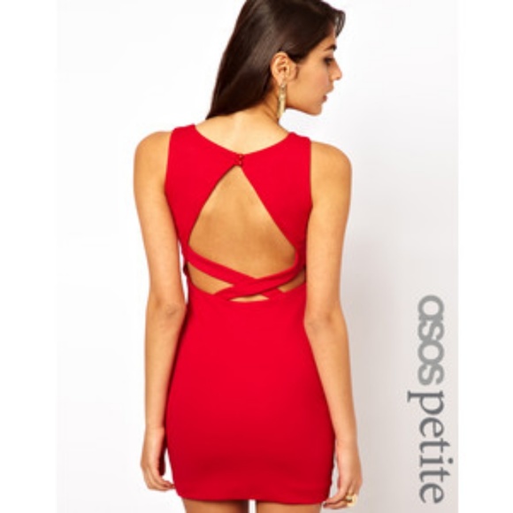 petite red bodycon dress